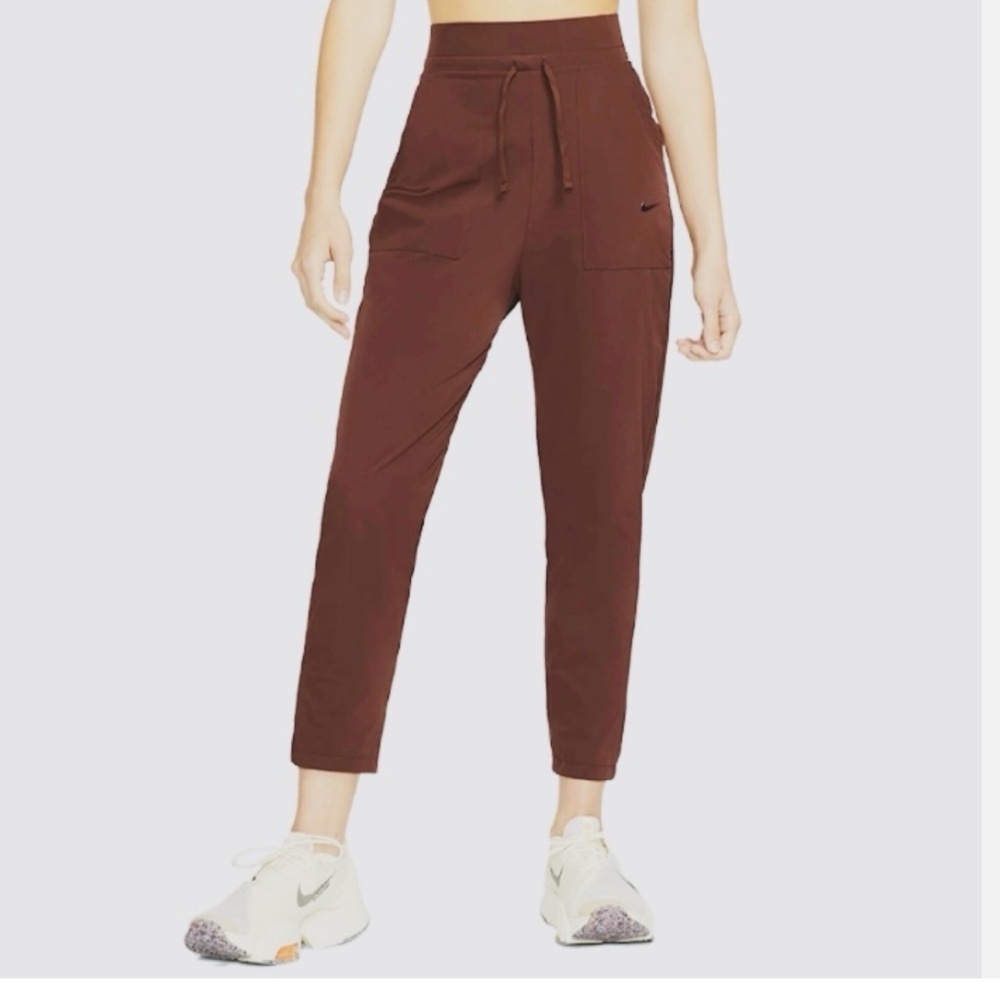 Nike L Bliss Luxe 7/8 Dri-FIT Athletic Training Pants Burgundy Size Medium